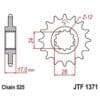 JT SPROCKETS Staal geluidsarm voortandwiel 1371 - 525