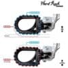 S3 Hard Rock voetsteun achter +10mm zwart staal