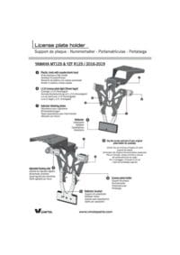 V PARTS kentekenplaathouder zwart Yamaha MT-125