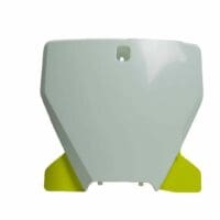 RACETECH witte voornummerplaat/Yellow Husqvarna TC/FC