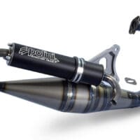 POLINI Team 4 Compleet uitlaatsysteem - zwart aluminium Yamaha