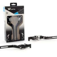 1067076-1-800Wx800H V PARTS Inklapbare hendels 177mm massief zwart/aluminium schroefwerk met adapters per paar MV Agusta