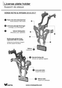 1067738-6-800Wx800H V PARTS kentekenplaathouder zwart Honda NC750X