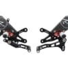 LIGHTECH verstelbare/inklapbare schakelset achter Racing omgekeerd schakelsysteem zwart/rood Aprilia RSV4