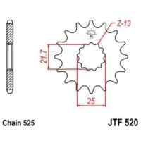 JT SPROCKETS Staal geluidsarm voortandwiel 520 - 525