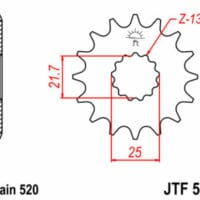 1074287001-2-800Wx800H JT SPROCKETS Staal standaard voortandwiel 565 - 520