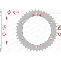 1074370001-1-800Wx800H AFAM Staal standaard achtertandwiel 10607 - 530