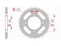 1074404006-1-800Wx800H AFAM Staal standaard achtertandwiel 12101 - 420