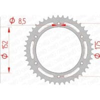 1074426002-1-800Wx800H AFAM Staal standaard achtertandwiel 12301 - 520