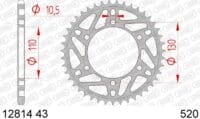 1074460001-1-800Wx800H AFAM Staal standaard achtertandwiel 12814 - 520