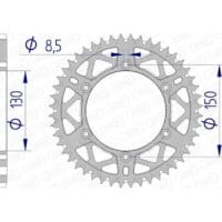 1074470005-1-800Wx800H AFAM Aluminium ultralicht zelfreinigend achtertandwiel 13323 - 520