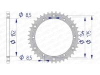 AFAM Aluminium achtertandwiel 13500 - 520