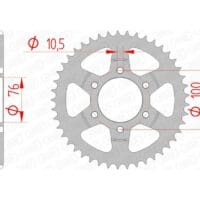 1074530006-1-800Wx800H AFAM Staal standaard achtertandwiel 14902 - 530