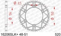 1074558004-1-800Wx800H AFAM Staal zelfreinigend achtertandwiel 16206 - 520