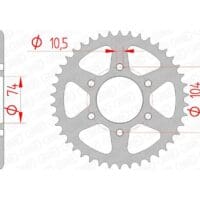 1074564002-1-800Wx800H AFAM Staal standaard achtertandwiel 16401 - 530