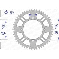 1074595006-1-800Wx800H AFAM Aluminium ultralicht zelfreinigend achtertandwiel 17104 420