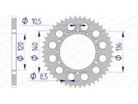 AFAM Aluminium achtertandwiel 17404 520
