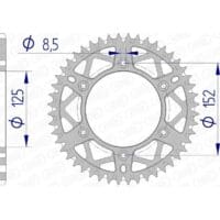 1074642002-1-800Wx800H AFAM Aluminium ultralicht zelfreinigend achtertandwiel 39300 - 520
