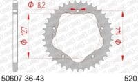1074669004-1-800Wx800H AFAM Staal standaard achtertandwiel 50607 - 520 - AFAM kroonhouder vereist