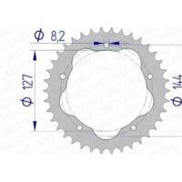 1074690006-1-800Wx800H AFAM Aluminium achtertandwiel 51607 - 520 - AFAM kroonhouder vereist