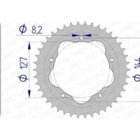 1074691001-1-800Wx800H AFAM Aluminium achtertandwiel 51608 - 525 - AFAM kroonhouder vereist
