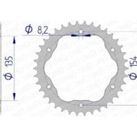 1074695002-1-800Wx800H AFAM Aluminium achtertandwiel 51803 - 525 - AFAM kroonhouder vereist