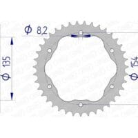 AFAM Aluminium achtertandwiel 51804 - 520 - AFAM kroonhouder vereist
