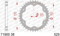 1074723001-1-800Wx800H AFAM Staal standaard achtertandwiel 71900 - 525