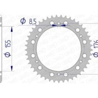 1074762003-1-800Wx800H AFAM Aluminium achtertandwiel 87601 - 530