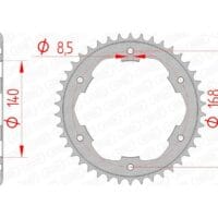 1074789002-1-800Wx800H AFAM Staal standaard achtertandwiel 92634 - 525
