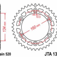 1074826002-1-800Wx800H JT SPROCKETS Aluminium ultralicht achtertandwiel 1308 - 520