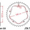 JT SPROCKETS Aluminium ultralicht achtertandwiel 751 - 520 - JT SPROCKETS kroonhouder vereist