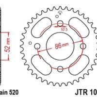1074864001-1-800Wx800H JT SPROCKETS Staal standaard achtertandwiel 1071 - 520