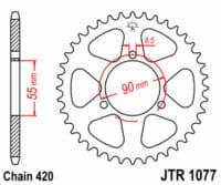 JT SPROCKETS Staal standaard achtertandwiel 1077 - 420