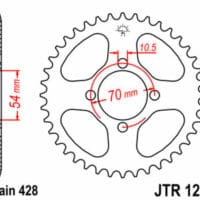 1074882001-1-800Wx800H JT SPROCKETS Staal standaard achtertandwiel 1206 - 428