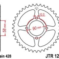 1074889002-1-800Wx800H JT SPROCKETS Staal standaard achtertandwiel 1221 - 428