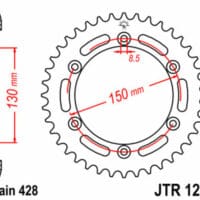 1074891001-1-800Wx800H JT SPROCKETS Staal standaard achtertandwiel 1249 - 428