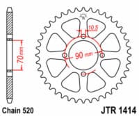 JT SPROCKETS Staal standaard achtertandwiel 1414 - 520