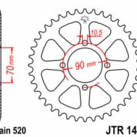 1074919001-1-800Wx800H JT SPROCKETS Staal standaard achtertandwiel 1414 - 520