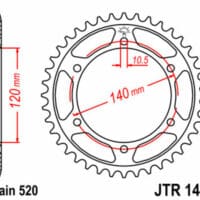 1074932005-1-800Wx800H JT SPROCKETS Staal standaard achtertandwiel 1490 - 520