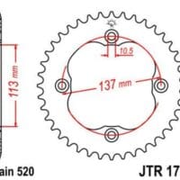 1074936004-1-800Wx800H JT SPROCKETS Staal standaard achtertandwiel 1760 - 520