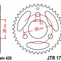 1074937001-1-800Wx800H JT SPROCKETS Staal standaard achtertandwiel 1780 - 420