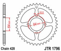 JT SPROCKETS Staal standaard achtertandwiel 1796 - 428
