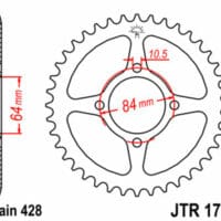 1074946002-1-800Wx800H JT SPROCKETS Staal standaard achtertandwiel 1796 - 428