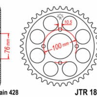 1074951002-1-800Wx800H JT SPROCKETS Staal standaard achtertandwiel 1806 - 428