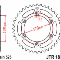1074952001-1-800Wx800H JT SPROCKETS Staal standaard achtertandwiel 1821 - 525