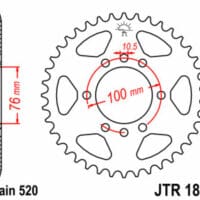 1074953003-1-800Wx800H JT SPROCKETS Staal standaard achtertandwiel 1825 - 520