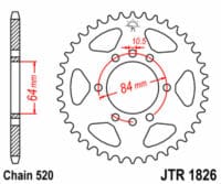 JT SPROCKETS Staal standaard achtertandwiel 1826 - 520