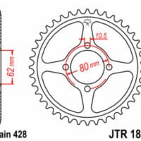 1074958001-1-800Wx800H JT SPROCKETS Staal standaard achtertandwiel 1843 - 428