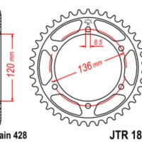 1074962004-1-800Wx800H JT SPROCKETS Staal standaard achtertandwiel 1847 - 428